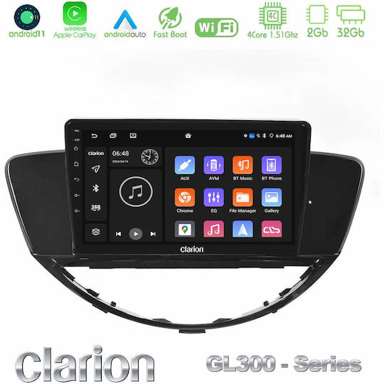 Clarion Auto-Audiosystem für Subaru Tribeca 2007-2014 (Bluetooth/USB/AUX/WiFi/GPS/Apple-Carplay/Android-Auto) mit Touchscreen 9"