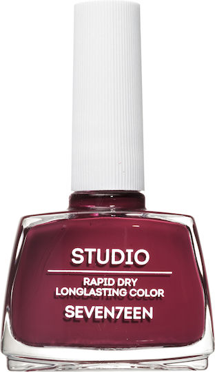Seventeen Studio Rapid Dry Lasting Glossy Long Lasting Nail Polish Quick Dry Burgundy 261 12ml