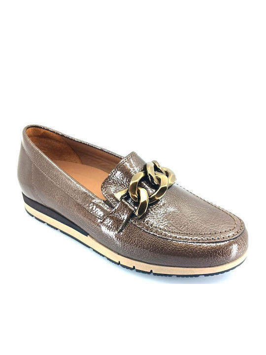 Gabor Δερμάτινα Γυναικεία Loafers σε Μπεζ Χρώμα