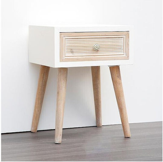 Wooden Bedside Table Brown 35x30x46.5cm