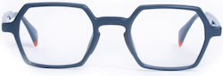 Valeur Lunettes Ацетатен Рамка Син