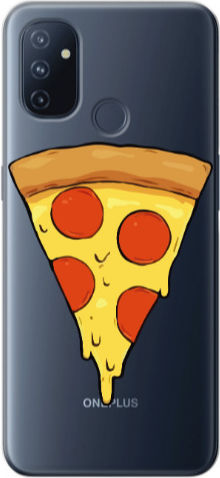 Carcasă transparentă din silicon TPU pentru Oneplus Nord 100, model felie de pizza