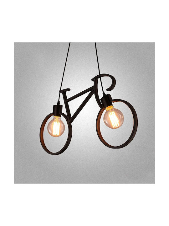 Led7 Pendant Light Black with Socket E27 37x61cm