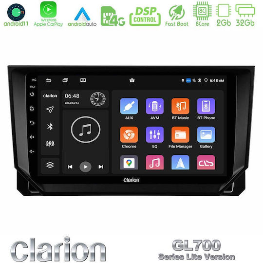 Clarion Car Audio System for Seat Arona / Ibiza 2022-2023 (Bluetooth/USB/WiFi/GPS/Apple-Carplay/Android-Auto) with Touch Screen 9"