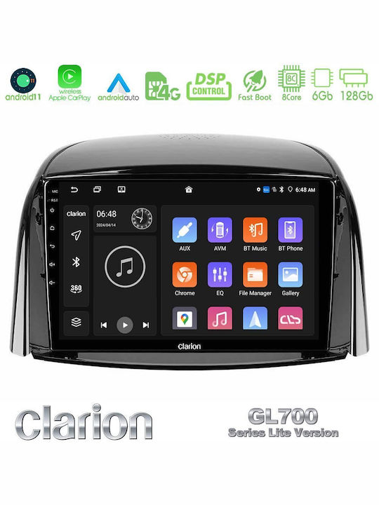 Clarion Car Audio System for Renault Koleos 2007-2015 (Bluetooth/USB/WiFi/GPS/Apple-Carplay/Android-Auto) with Touch Screen 9"