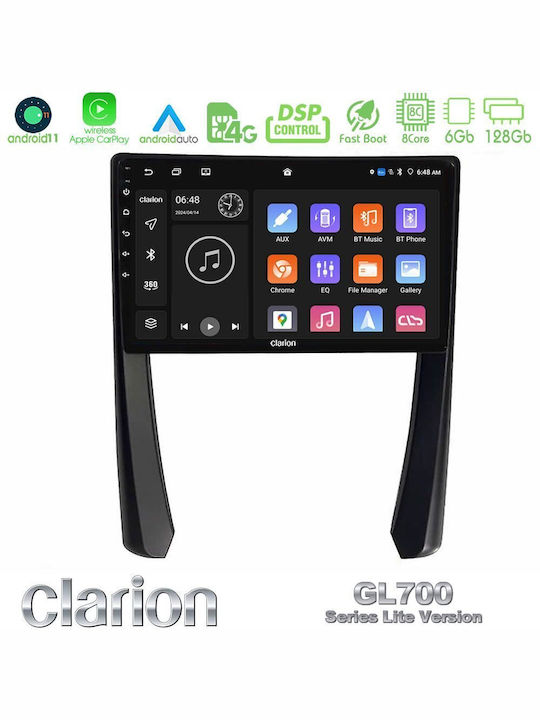 Clarion Sistem Audio Auto pentru Porsche 911 / Cayman / Boxster 2005-2008 (Bluetooth/USB/WiFi/GPS/Apple-Carplay/Android-Auto) cu Ecran Tactil 9"