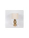 Metal Table Lamp with White Shade and Gold Base