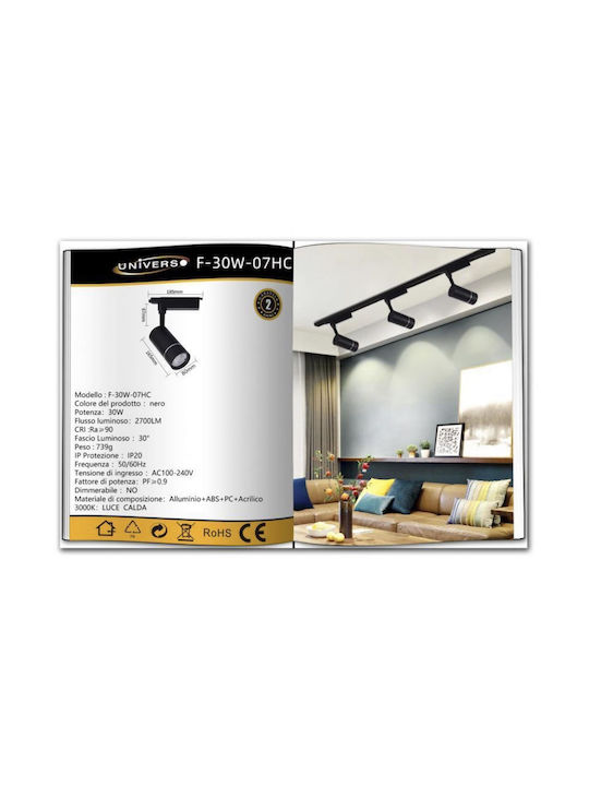 Universo Illuminazione Monos LED Alb Cald Spot în Culoare Negru