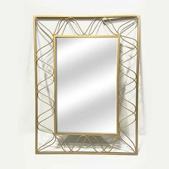 Wall Mirror with Gold Metallic Frame 80x60cm 1pcs