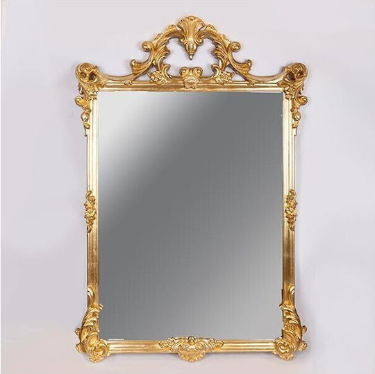 Oglindă de Perete De Corp Întreg cu Auriu Ramă din Plastic 148x98cm 1buc