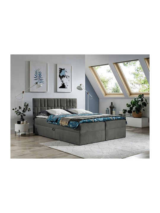 Baltimore 143 Bett Halbdoppel Mit Stoff Grau Mi...