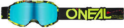 Oneal Mx Μάσκα B-10 V.24 Attack Junior Black Neon Yellow Iridium Mirror Oneal Mx Μάσκα B-10 V.24 Attack Junior Black Neon Yellow Iridium Mirror