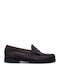 Leder Herren Mokassins in Burgundisch Farbe