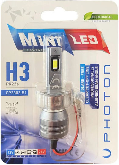 Photon Lămpi Autoturismului H3 Canbus LED 6000K Alb rece 12-24V 1buc