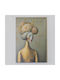 Print, Geisha, Right Profile, Gold- White Painting on Canvas 40x60cm