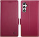 Dierfeng Book Synthetic Leather / Silicone / Plastic Red (Samsung Galaxy M35 5G, DIERFENG)