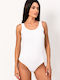Spaghetti Strap Bodysuit Slim Fit White