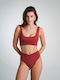 Set Bikini Talie Înaltă Cireș