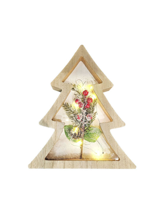 Christmas Decorative Illuminated Wood Tree 28cm Battery