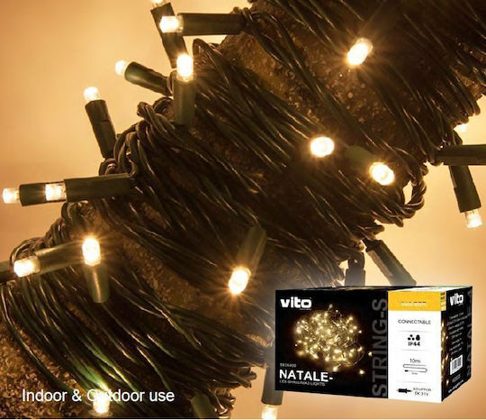 240 Светлини LED 10m. Топъл бял тип Лента 1бр