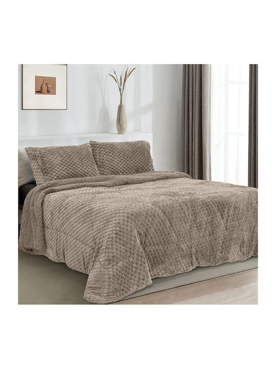 Lino Home Duvet Cover Set Single 160x240cm Valar Taupe 2pcs