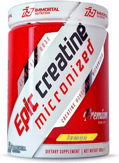 Immortal Nutrition Epic Creatine Μικρονισμένη Μονοϋδρική Κρεατίνη 5000mg Lemon 500gr