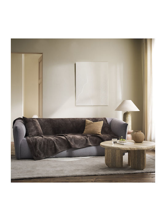 Gofis Home Ριχτάρι Τριθέσιου Καναπέ Nimbus 180x310εκ. Dark Chocolate 447/41
