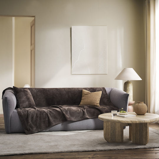 Gofis Home Триместен диван Throw Nimbus 180x310см. Dark Chocolate 447/41