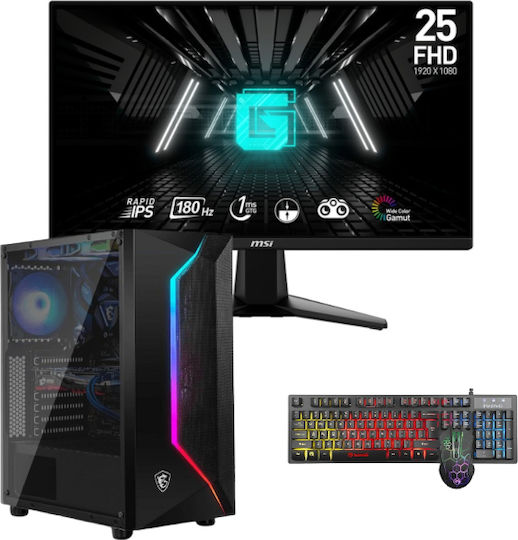 Vengeance Ghost-Q7 MSI Edition Gaming Desktop-PC (Ryzen 5-5700/32GB DDR4/512GB SSD/GeForce RTX 4060/Kein Betriebssystem) mit Monitor MSI 25" G255F