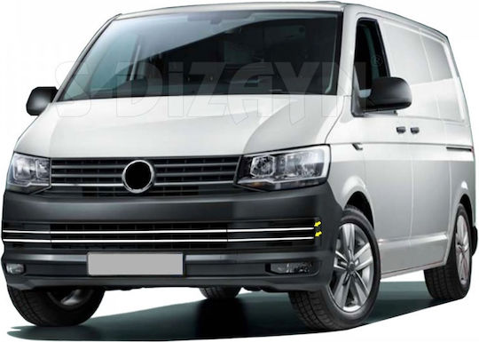 Set Stainless Steel Ornaments Lower Front Grille Vw Transporter T6 2015-2020 4 Pieces