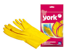 York Ζεύγος Γαντιών Καθαριότητας Latex Extra Large Κίτρινα