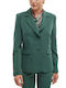 Fibes Lang Damen Krepp Blazer Green