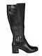 La Coquette Synthetic Leather Medium Heel Women's Boots Black