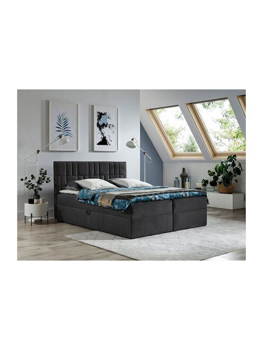 Baltimore 143 Bett Halbdoppel Mit Stoff Schwarz...