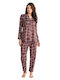 Penye Mood Winter Damen Pyjama-Set Braun