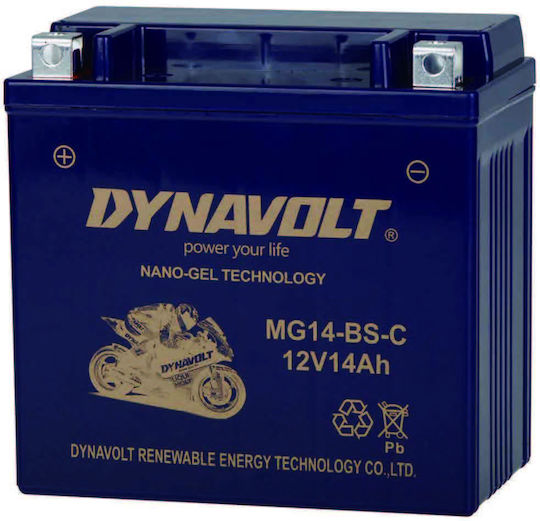 Dynavolt Nano GEL Μπαταρία Μοτοσυκλέτας YTZ14-BS με Χωρητικότητα 14Ah