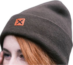 VikinX Beanie Unisex Fleece Reversible Σκούφος Πλεκτός σε Καφέ χρώμα