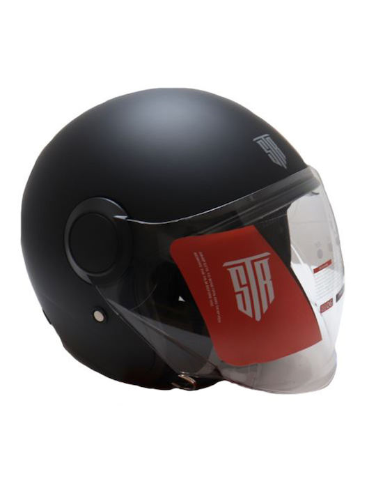 STR Pilot Matt Black Κράνος Μηχανής Jet ECE 22....