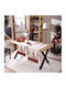 Teoran Christmas Tablecloth Runner Fabric White L45xW140cm.
