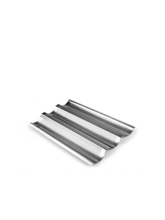 Tavă de copt perforată clasică Ibili din oțel inoxidabil 38x25 cm argintiu