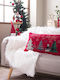 Teoran Weihnachtsdekoratives Kissen Rechteckig Rot 35x60cm