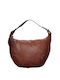 Faux Leather Hobo Shoulder Bag Brown