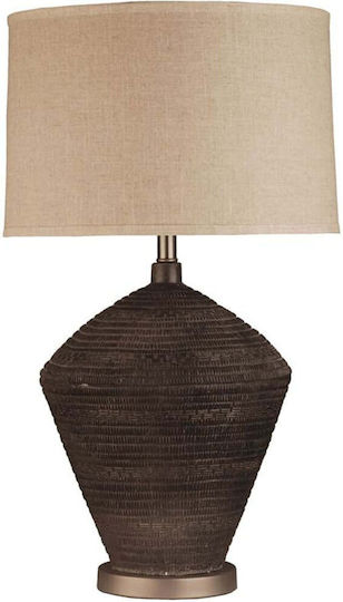 InTheBox Concrete Table Lamp with Beige Shade and Black Base