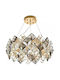 Candelabru 6xLED încorporat Ø50cm cu Cristale Auriu 3063-50gd