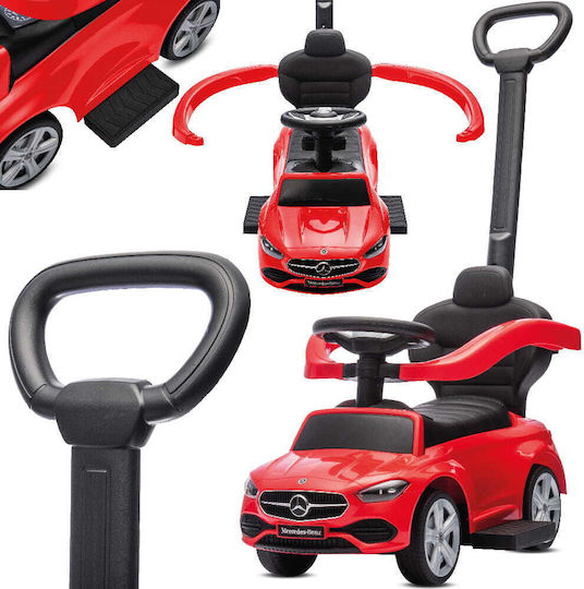 Sun Baby Mercedes C-Class Αυτοκινητάκι Ride On με Χειρολαβή για 12+ μηνών Κόκκινο