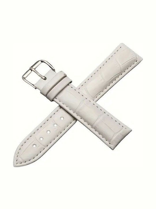 Wsshe Δερμάτινο Λουράκι Λευκό 18mm