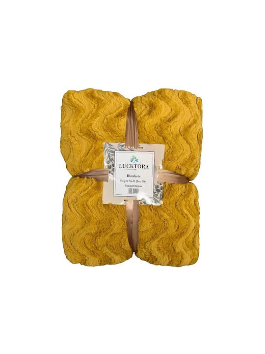 SpitiBazaar Blanket Velvet Queen 220x240cm Yellow