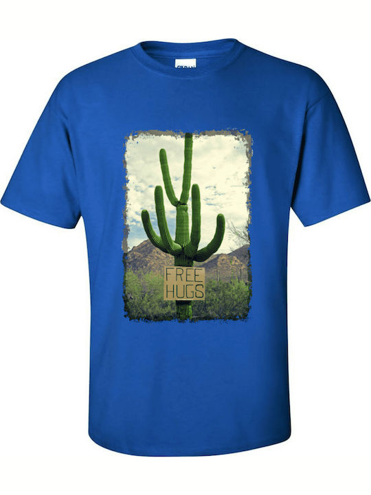 Gildan T-shirt Μπλε Βαμβακερό