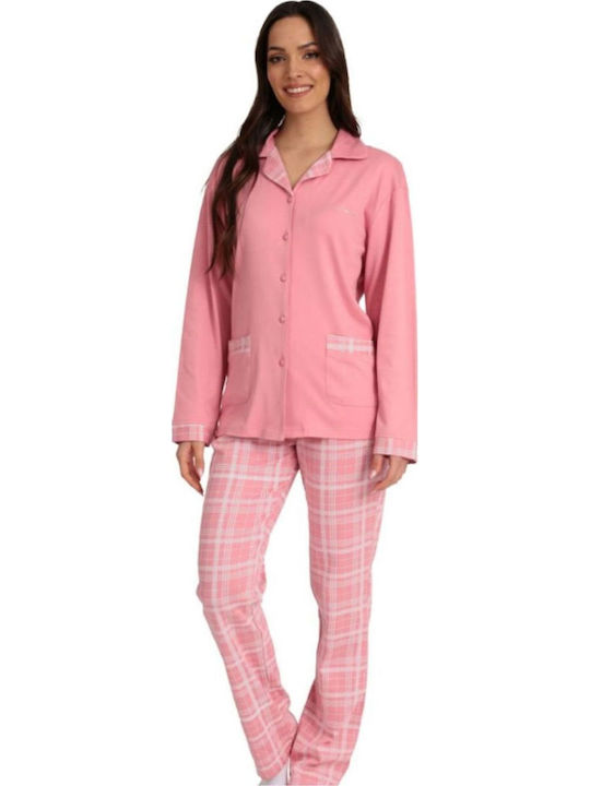 Tres Chic Winter Damen Pyjama-Set Pink