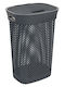 DEA home Plastic Laundry Basket 60lt with Cap 42x33x61cm Gray